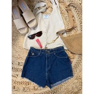 Braxton Stretch Vintage High Waisted Denim Cut Off Shorts Dark Wash Size 11